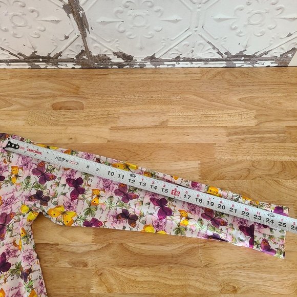 OSCAR PARIS Couture Designer Men's Tailor Fit Shirt Size Med Floral Butterfly - Picture 10 of 12